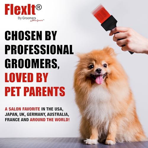 FlexIt Home - Flexible Slicker Brush for Dogs (Single, Soft Flex) | Dog Grooming Brush for Poodles, Golden Doodles, Huskies, Retrievers, and Labradoodles | 3-in-1 System & Video Trainings - color: Super Soft Flex - Single