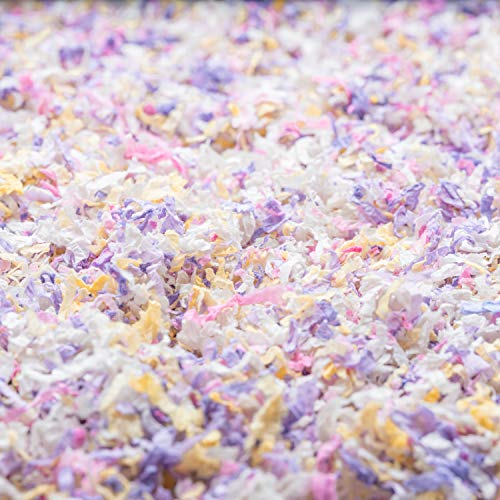 PETSPICK Uber Soft Paper Pet Bedding for Small Animals, Pastel Confetti, 36L - color: Pastel Confetti, size: 36L