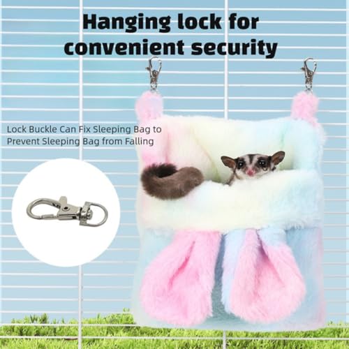 Warm Sugar Glider Sleeping Pouch - Hanging Colorful Cute Sleeping Bag Bed for Small Animal Rat Hamster Sugar Glider Chipmunk Gerbil etc