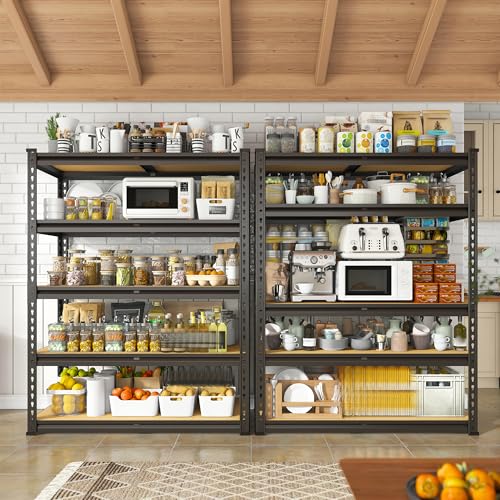 REIBII 2000LBS Garage Shelving Heavy Duty Storage Shelves 72" H Metal Shelving for Garage Shelves Adjustable 5 Tier Metal Shelf for Pantry Closet Kitchen Basement 35.5" W x 72" H x 15.8" D - size: 15.8"D x 35.5"W x 72"H
