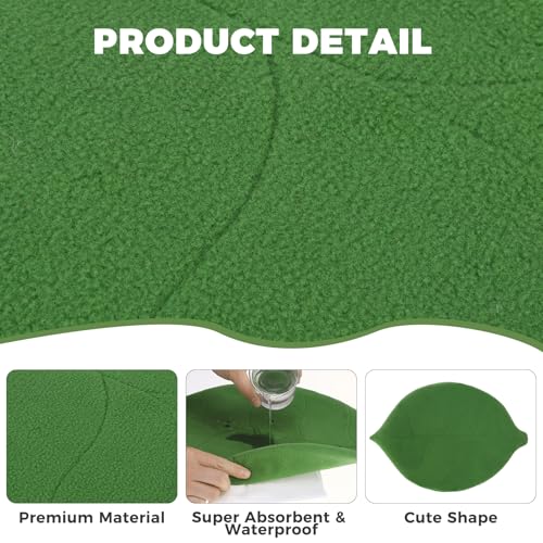 Homimp Guinea Pig Bedding Mat Washable, Ultra Soft Fleece Warm Small Animal Beds, Absorbent & Waterproof Rabbit Winter Sleeping Pad for Rabbit Hamster Squirrel Hedgehog Chinchilla Ferret, Leaf 12"x18" - color: Green, size: 12x18IN(1 Pack)