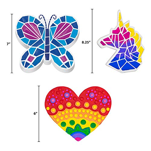 Creative Roots Paint Your Own Stepping Stones Multipack with Butterfly, Unicorn, & Heart, 3 Ceramic Stepping Stones (7 Inch Each), 18 Acrylic Paints, 3 Paintbrushes, Ages 8+ - style: 3 Pack Mystical