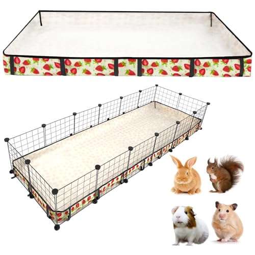 Guinea Pig Cage Liner，Washable Waterproof Oxford Cloth Cage Liners for Small Animals,Hamster Chinchilla Hedgehog Rabbit and Other Small Animals Not Include Cage(24x70 inches) - size: C&C 2x6(24x72 inches)