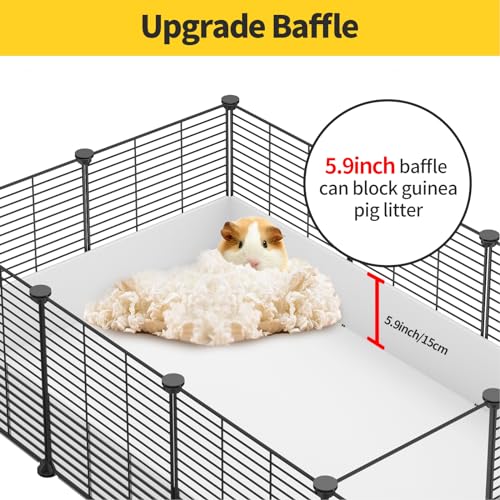 Oneluck Guinea Pig Cage,Indoor Habitat Cage with Waterproof Plastic Bottom,Playpen for Small Pet Bunny, Turtle, Hamste, Loft and Partition - color: Loft & Partition cage