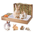 3 in 1 Rabbit Hay Feeder with Litter Box and 2 Bowls | Bunny Feeder Guinea Pig Hay Rack Holder & Litter Box, For Chinchilla Hamsters Guinea Pig Rabbit Bunny Small Animals