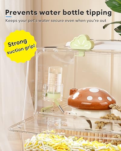 BUCATSTATE Hamster Water Bottles Holder with Magnetic Drop-Resistant | With Adjustable Height, Fits Bottles up to Dia 2 inches, For Hamsters Small Pets (Only Water Bottle Holder)