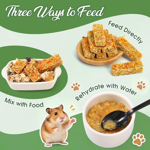 Abizoo 18 Pcs Hamster & Rat Treats, Healthy Supplement for Senior Small Pet | Daily Nutrition Food for Immune Health, Chew Toys for Teeth Grinding, Nutri Blocks for Hamsters, Rats and Gerbils of All Ages