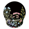 Mouse Pad with Wrist Support, Ergonomic Mouse Pad with Memory Foam Wrist Rest Cushion, Non-Slip Rubber Base Gaming Mice Pad for Home Office Computer Laptop, Flowers Black - color: M27-Flowers