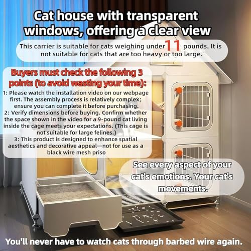 Indoor Cat Cage with Litter Box,Complimentary Cat Bed, Bowl,Teaser Wand，Cat House Large cat Villa Playpen Outdoor, Large Cat Enclosure, Small Animal Dog Kennel (41.8" Lx18.1 Wx41.8 H) - size: 41.8"L x 18.1"W x 41.8"H