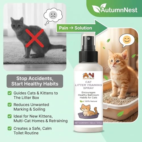 Cat Litter Training Spray, 2 Pack, 300ml Litter Box Attractant Spray | 2-pack attractant helps guide cats and kittens to the litter box during training, retraining, and new-home transitions. - color: 2 pack Cat Litter Training