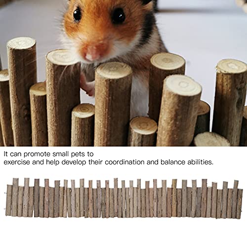 Hamster Wooden Bridge, Wood Ladder Hamster Fence Hideout Cage Bedding Climbing Toys for Syrian Hamsters Gerbil Small Animals (30CM Fence) - size: 30CM Fence