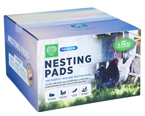Small Pet Select Chicken Nesting Pads for Hens, 13x13 in, 8-Pack | Absorbent Coop Nest Liners, Fits Most Nesting Boxes, Keeps Eggs Clean & Dry, For Laying Hens & Backyard Flocks