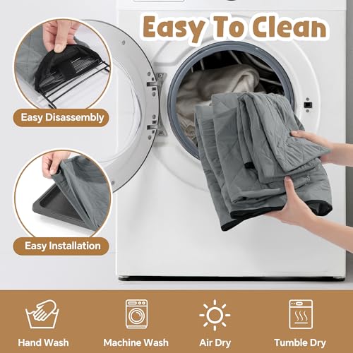 HOMBYS Waterproof Ferret Cage Liner Set with Splash Guard for Ferret Cage, Extra High Edges for Cleanliness, Soft Washable Cage Accessories for Small Animals, Chinchillas, Rats, Hedgehogs, Grey