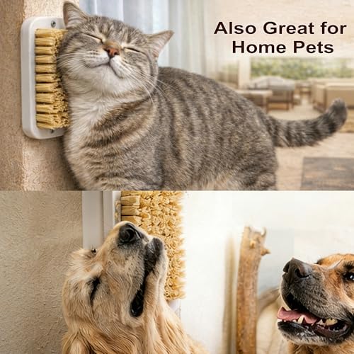 2 Pack Pig Scratch Brush for Mini Pigs, Self-Grooming Brush for Fence or Tree, Pig Enrichment Scratch Post, Outdoor Pet Grooming Tool