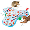 Potaroma Hide and Seek Interactive Cat Toys | Moving Concealed Wand Feather, Automatic Chargeable Indoor Kitten Exercise Kicker, Mouse Squeaky, Floral Cover - color: Floral Cover