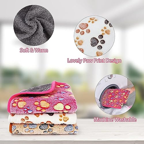 YUEPET 3 Pack Waterproof Guinea Pig Blankets, Fleece Cage Liners, SM | Fleece Bedding for Guinea Pigs, Waterproof Backing, Machine Washable, Soft Fleece Surface, 30 x 16 in - color: White+pink+coffee, size: SM-30"×16"