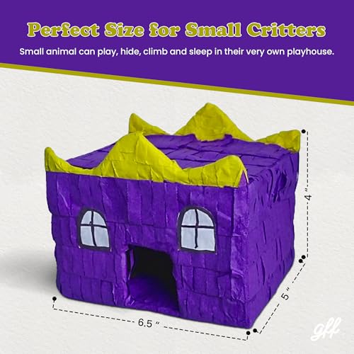 Castle Small Animal House Hideout for Hamsters, Mice, Rats, Hedghogs, Cat House Small Animals - Play, Hide, Climb and Sleep - Hamster Cage Accessories Home Habitat Decor - 4 x 6.5 x 5 Inch