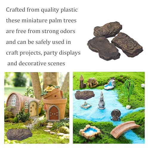 3Pcs Small Slate Rocks, Aquarium Stones, Decorative Tank Rocks for Fish, Turtle, Reptile, Bonsai, Terrarium, Landscaping, Model Scenery, Miniature Zen Garden, Easy to Clean - size: Small Slate Rocks
