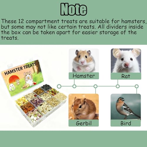 Hamster Treats 15 PCS Rat Treats Hamster Chews for Gerbils Sugar Glider (Small)
