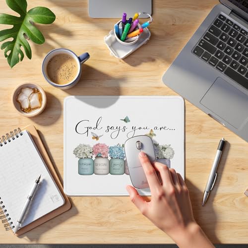 Christian Inspirational Gifts God Says You are Mousepad, Christian Office Supplies Desk Accessories, Religious Bible Verse Mouse Pads for Desk Office Computers Laptop Accessories, 9.5x7.9 Inch - color: 02Child