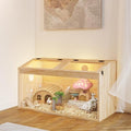 COZIWOW Wooden Hamster Cage Chewproof 32" Small Animal Habitat Enclosure | 32x16x16" Large Spacious Cage, Escape-Proof Air Vent, Removable Easy-Clean Front Panel, Lockable Top Lid, For Syrian & Gerbil - size: 31.5"L x 16.0"W x 16.0"H