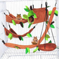 Hamiledyi 5PCS Hamster Hammock Sugar Glider Hammock Set Sugar Glider Cage Accessories Toys Small Animals Hanging Bed Hideout Tunnel Swing Rodent Iqammocking for Small Hamster Rat Gerbil - color: Brown