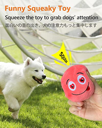 SCHITEC Squeaky Dog Toys, [8 Pack] Soft Stuffed Plush Balls with Squeakers, Interactive Fetch Play for Puppy Small Medium Pets - size: Medium 2.9"
