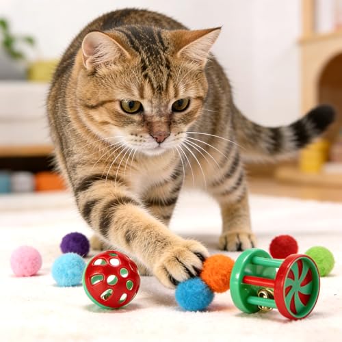 Dig-Box Tray for Hedgehog, Multi-Type Hedgehog Enrichment Set with Furry Ball and Jingle Bell, Hedgehogs Accessories, Ball Toys for Hamster, Kitten Cat, Ferrets and Small Animal