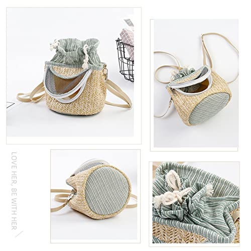 Hamster Carrier, Hamster Travel Carrier, Breathable Hamster Shoulder Bag with Long Detachable Shoulder Strap, for Hamster Hedgehog Sugar Glider Squirrel Gerbil (Green)