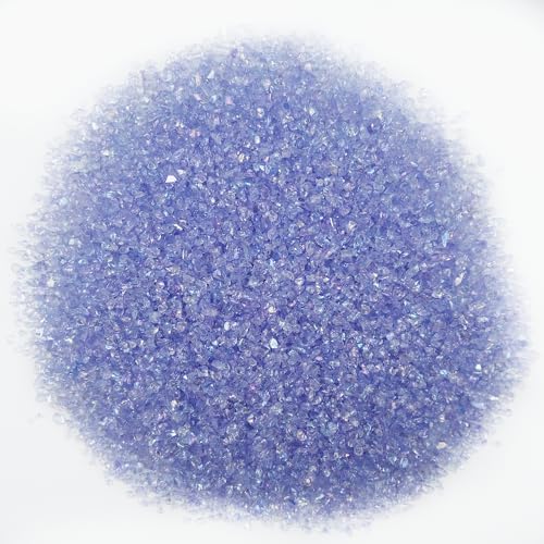 Crushed Glass Glitter, Broken Stones Shattered Glass Chips for Resin Art Crafts, Epoxy Resin Supplies, Geod Painting, DIY Art Projects, Jewelry Making, 2-4mm, 200g/7oz (Violet) - color: Violet
