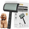 Doodle Brush Poodle Slicker Brush for Grooming Fluff Shedding Easy. | Curved Long Soft Bristles Cats Dogs Slicker Brush,Reduce Long Thick Curly Hair Tangles,Mats,Knots,Fluffy Matted Hair.25mm - color: black