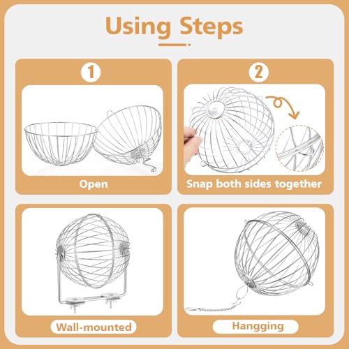 2 Pack Rabbit Hay Ball Feeder Stainless Steel Hanging Hay Holder Dispenser Small Animal Grass Feeder Rack Ball Toy for Bunny Hamster Guinea Pig Chinchilla Gerbils Cage Accessories Supplies