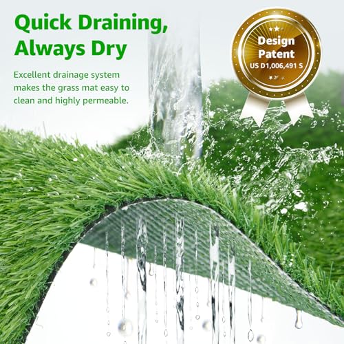 Large Dog Grass Pad with Tray 45"x29", for Indoor Outdoor Potty Training | Dog Litter Box, Easy to Clean, Pet Loo, Artificial Grass Patch, Washable Pee Pad, Ideal for Patio Balcony Apartment - size: 45"x29"（3 Layer Potty System)