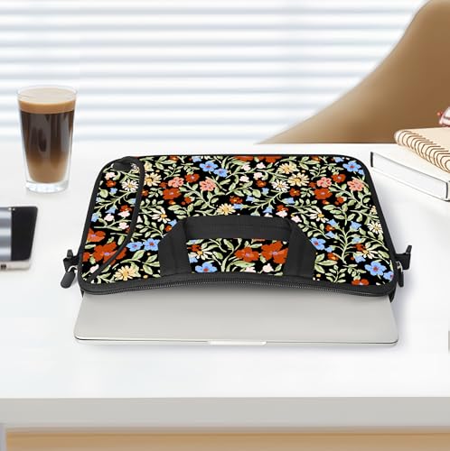 Messenger Bag Carrying Case Sleeve with Handle Accessory Pocket Fits Laptops/Notebook/ebooks/Kids tablet/ipad (11-13.3 inch, Flowers2) - color: Flowers2, size: 11-13.3 inch