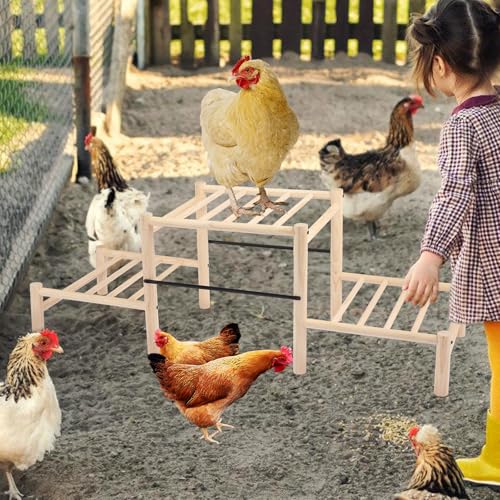 Chicken Perch, Natural Beech Wood Roosting Ladder for Poultry | Chick Perch for Strong Wooden Roosting Bar, for Poultry, Jungle Gym & Toys