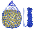 Slow Feeder Hay Net, 40" Length 2" Holes Strong Load-Bearing, Nylon Slow Feed Bag Hay Feeder, (Blue, 1 Pcs), Intended for Horses/Goats/Trailer/Stall - color: Blue