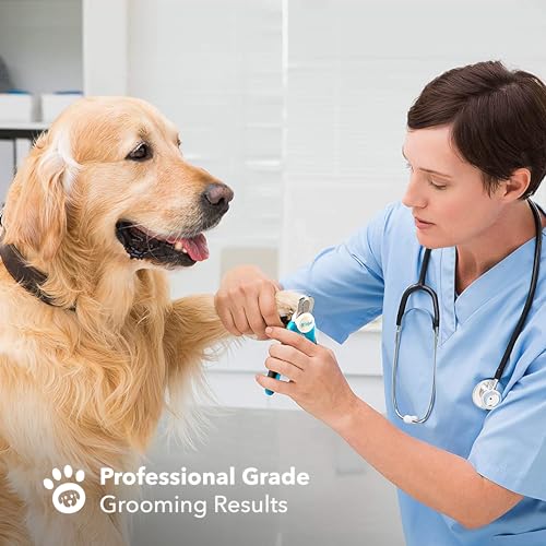 Large Dog Nail Clippers with Safety Guard to Avoid Over-Cutting Nails and Free Nail File, Razor Sharp Blades, Professional at Home Grooming - size: Large/Medium