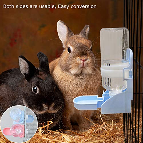 Rabbit Water Bottle,17oz Automatic Rabbit Water Bowl Dispenser Hanging Small Animal Water Bowl No Leak Water Feeder for Bunny Chinchilla Guinea Pig Hedgehog Hamster Ferret