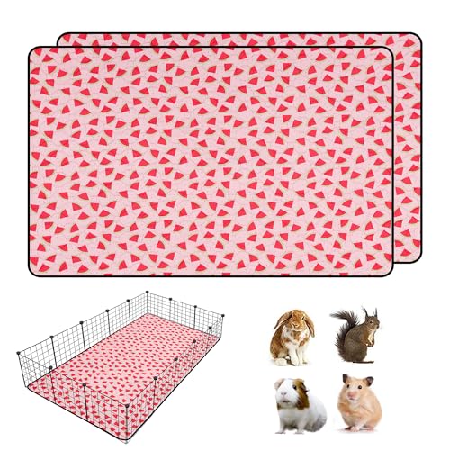 2 PCS Guinea Pig Cage Liner, Reusable Waterproof Guinea Pig Liner, Washable Small Animals Bedding, Super Absorbent Pet Pee Pads Guinea Pig Mats, Rabbit Mats for Cages (36 * 60 inch) - size: 36*60 inch 2pack
