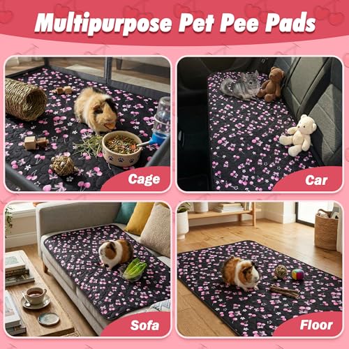 2 Pack Guinea Pig Cage Liner, 24" x 48" Washable Reusable Guinea Pig Liner, Super Absorbent Waterproof Leak-Proof Pet Pee Pad Mats, Guinea Pig Mats - size: ZZ 24*48"(2PCS)