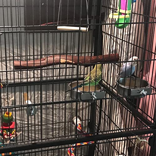 kathson Parrot Feeding Dish Cups,Stainless Steel Bird Food Water Bowl Parakeet Feeder Birds Cage Ball Toys with Clamp Holder for Cockatiel Macaw Budgies Small Animal Chinchilla (7 Pcs) - size: 【M:4.7x2.2 Inches】