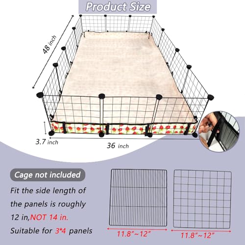 Guinea Pig Cage Liner，Washable Waterproof Oxford Cloth Cage Liners for Small Animals,Hamster Chinchilla Hedgehog Rabbit and Other Small Animals Not Include Cage(36x48 inches) - size: C&C 3x4(36x48 inches)
