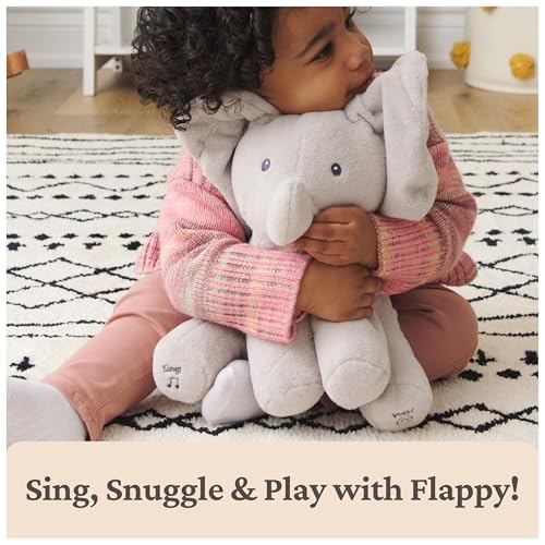 GUND Baby Animated Flappy the Elephant Plush, Singing Stuffed Animal Baby Toy for Ages 0 and Up, Gray, 12" - style: Modern