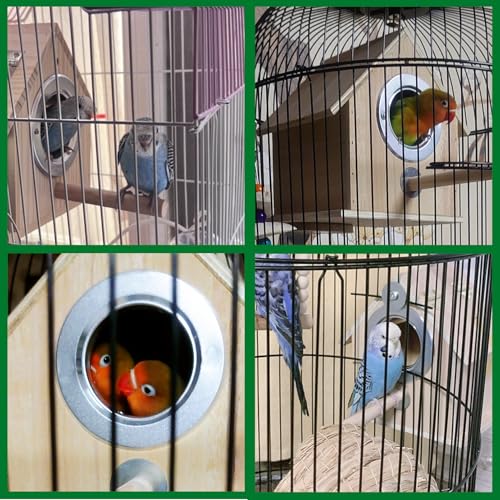 kathson Parakeet Nesting Box,Bird Nest House,Parrots Breeding Mating Hut,Cockatiel Nesting Box for Budgie,Lovebirds,Conure,Canary,Finch and Small Medium Birds,L - size: L