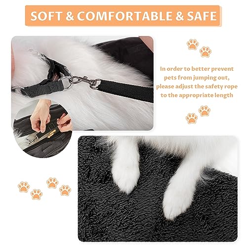 Petsfit Small Dog Purse Carrier, Portable Pet Carrier Tote Cat Carrier with Adjustable Safety Leashs, Pocket, Poop Dispenser, Waterproof TPU Bottom, Black - color: Black