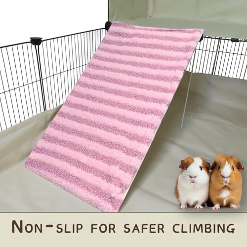 Ramp Fuzzy Cover for Small Animals Cage Guinea Pig Ferret Nation Stair Cover for Guinea Pig cage & Small Animal Cages | Ramp Measures 28L x 12W Inches (Plush- Purple Blue Yellow Dopamine) - color: plush- purple blue yellow dopamine