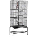 Yaheetech 69-Inch Extra Large Wrought Iron 3 Levels Ferret Chinchilla Sugar Glider Squirrel Small Animal Cage with Cross Shelves and Ladders, Black - color: Black