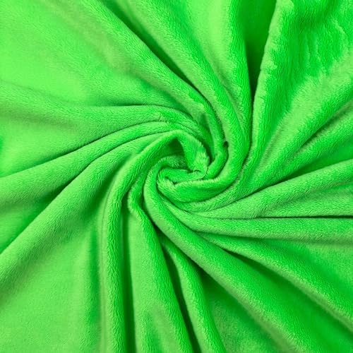 Barcelonetta | Minky Fabric | Plush, Super Soft, Cuddle | Solid Minky | by The Yard | 60" Wide | Baby Blanket, Change Station Cover, Pillow, Scarf, Beanie (Lime, 1 Yard) - color: Lime, size: 1 Yard