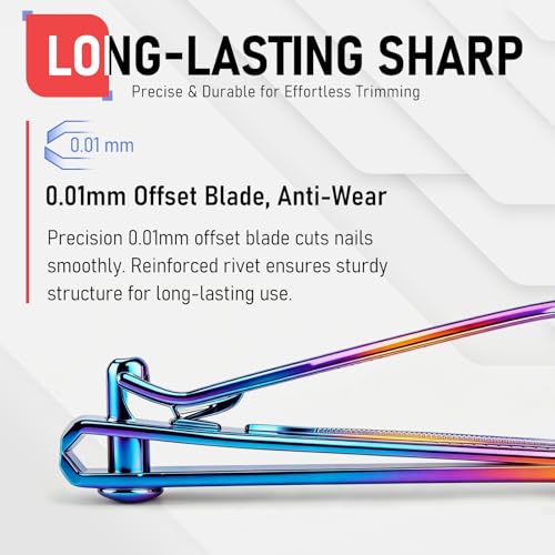 firiKer Nail Clippers with Nail File,Fingernail Clipper,Toe Nail Clippers | Nail Clipper Set ( Rainbow), Large for Toenails,Small for Fingernails, Used Separately, Ideal Gift for Men and Women - color: Rainbow