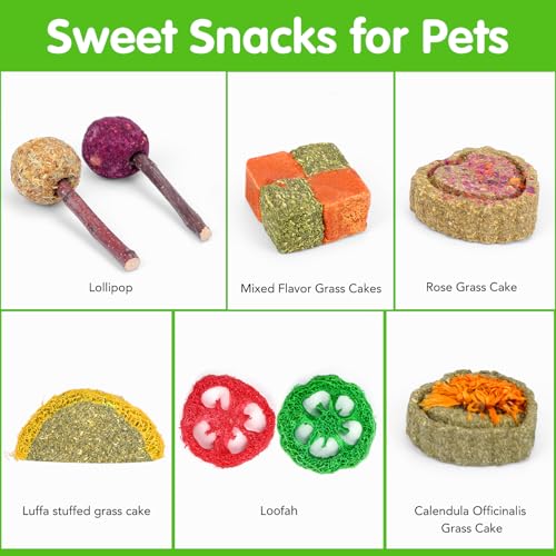 Bunny Toys for Rabbits Hamster/Guinea Pig Toys Natural Timothy Hay Sticks | Timothy Hay Sticks chew Treats and Balls Toys for Rabbit, Bunny, chinehila, Guirea Pig, Hamster, Rabbit Teeth Care - size: 24Pack-Set